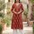 Maroon  pure cotton printed kurti for women