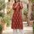 Maroon  pure cotton printed kurti for women