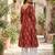Maroon  pure cotton printed kurti for women