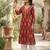 Maroon  pure cotton printed kurti for women