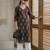 Black  pure cotton printed kurti for women