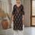 Black  pure cotton printed kurti for women
