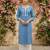 Blue  pure cotton printed kurti for women