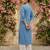 Blue  pure cotton printed kurti for women