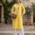 Yellow  pure cotton printed kurti for women