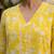 Yellow  pure cotton printed kurti for women