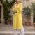 Yellow  pure cotton printed kurti for women