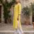 Yellow  pure cotton printed kurti for women