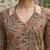 Brown  pure cotton printed kurti for women