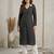 Black  pure cotton printed kurti for women