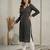 Black  pure cotton printed kurti for women
