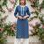 Blue  pure cotton printed kurti for women