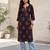 Black  pure cotton printed kurti for women