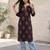 Black  pure cotton printed kurti for women