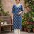 Blue  pure cotton printed kurti for women