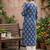 Blue  pure cotton printed kurti for women