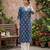 Blue  pure cotton printed kurti for women