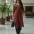 Maroon  pure cotton printed kurti for women