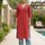 Red  pure cotton printed kurti for women