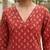 Red  pure cotton printed kurti for women