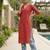 Red  pure cotton printed kurti for women