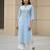 Blue  pure cotton printed kurti for women