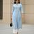 Blue  pure cotton printed kurti for women