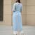 Blue  pure cotton printed kurti for women