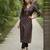Black  pure cotton printed kurti for women