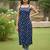 Blue  pure cotton printed kurti for women