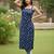 Blue  pure cotton printed kurti for women
