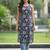 Blue  pure cotton printed kurti for women