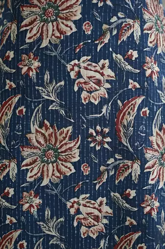 Blue  pure cotton printed kurti for women