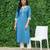 Blue  pure cotton printed kurti for women