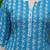 Blue  pure cotton printed kurti for women