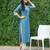 Blue  pure cotton printed kurti for women