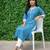 Blue  pure cotton printed kurti for women