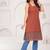 Rust  pure cotton printed kurti for women