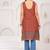 Rust  pure cotton printed kurti for women