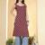 Burgundy  pure cotton printed kurti for women