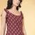 Burgundy  pure cotton printed kurti for women