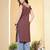 Burgundy  pure cotton printed kurti for women