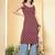 Burgundy  pure cotton printed kurti for women