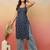 Navy blue  pure cotton printed kurti for women