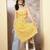 Yellow  pure cotton printed kurti for women