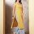 Yellow  pure cotton printed kurti for women