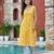 Yellow  pure cotton printed kurti for women