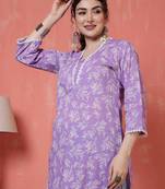 Purple  pure cotton printed kurti for women