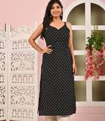 Black  pure cotton printed kurti for women
