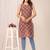 Maroon  pure cotton printed kurti for women